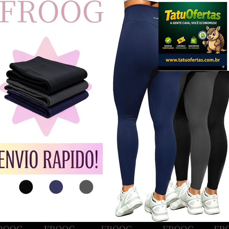 🟠 Calça Legging Esportiva Cintura Alta Com Bolso Empina Bum