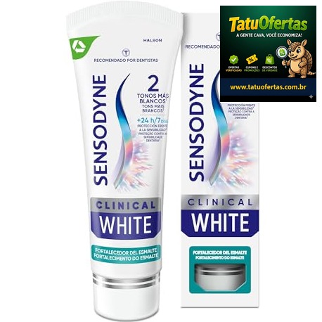 🔵 Sensodyne NOVO Creme Dental para Sensibilidade Clinical White, Reparação dos Dentes Sensíveis, 10