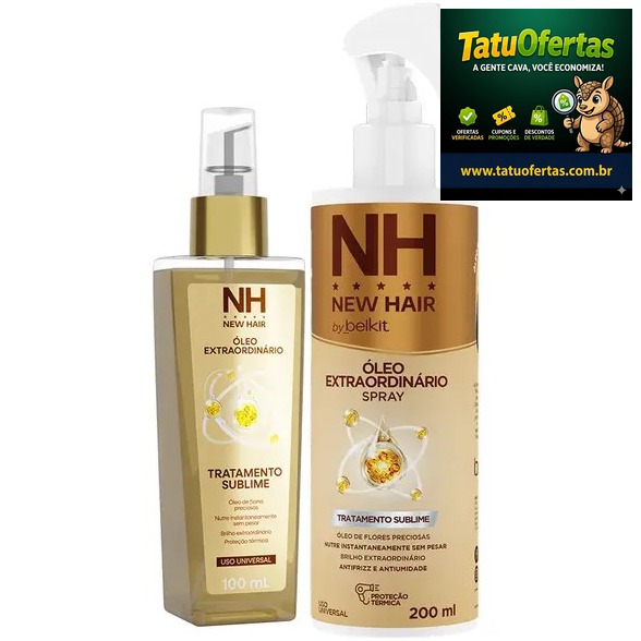 🟡 Kit Spray Protetor Térmico + Óleo Extraordinário - New Hair | Mercado Livre
🛒 GARANTA JÁ
🔗
❌ R$