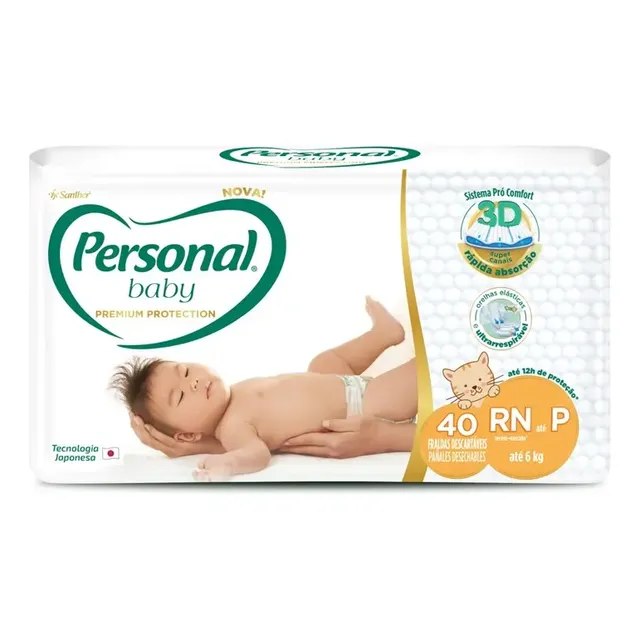 ➡️ Fralda Personal Baby Premium Protection RN até P com 40 Unidades
✅ Preço: R$25,74 cada (R$0,64 / 
