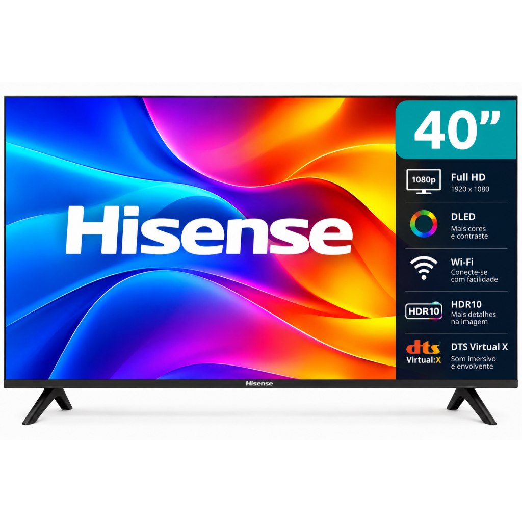 ➡️ Smart TV Hisense 40 Full HD DLED Wi-Fi HDR10 40A4NV DTS V